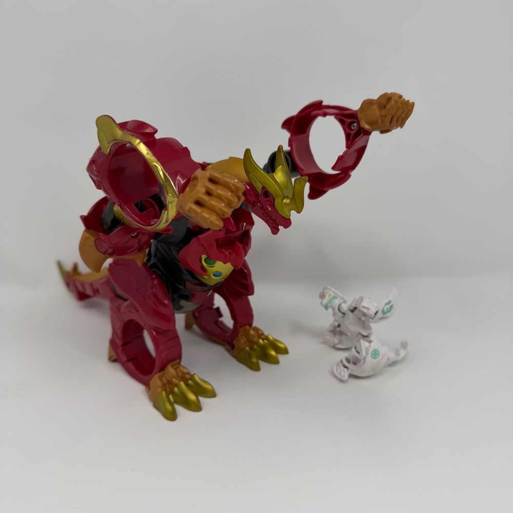 Spin Master Bakugan Dragonoid Maximus Red‎ Gold Robot Transforming Toy